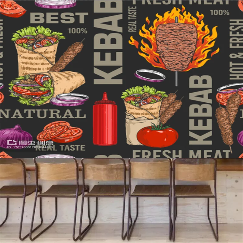 Food Snacks Background - 사용자 정의 케밥 패스트 푸드 레스토랑