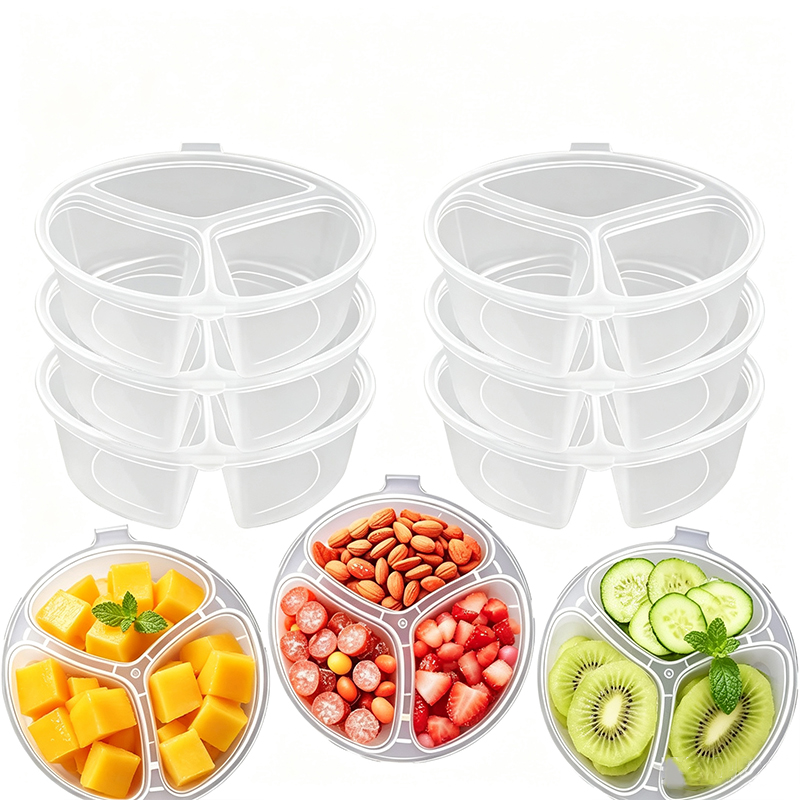 Food Prep Snacks - 5-20개입 3칸 간식통 뚜껑 포함, 새지