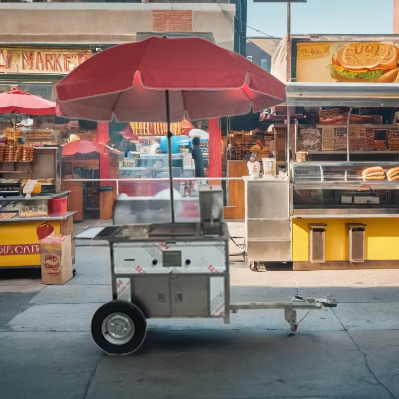컴팩트 이동식 스낵 푸드 카트 바퀴 달린 핫도그 판매대 - Street Food Snacks 리뷰 및 가격