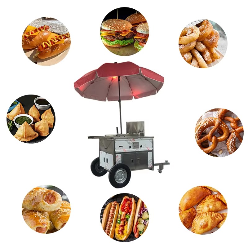 컴팩트 이동식 스낵 푸드 카트 바퀴 달린 핫도그 판매대 - Street Food Snacks 리뷰 및 가격