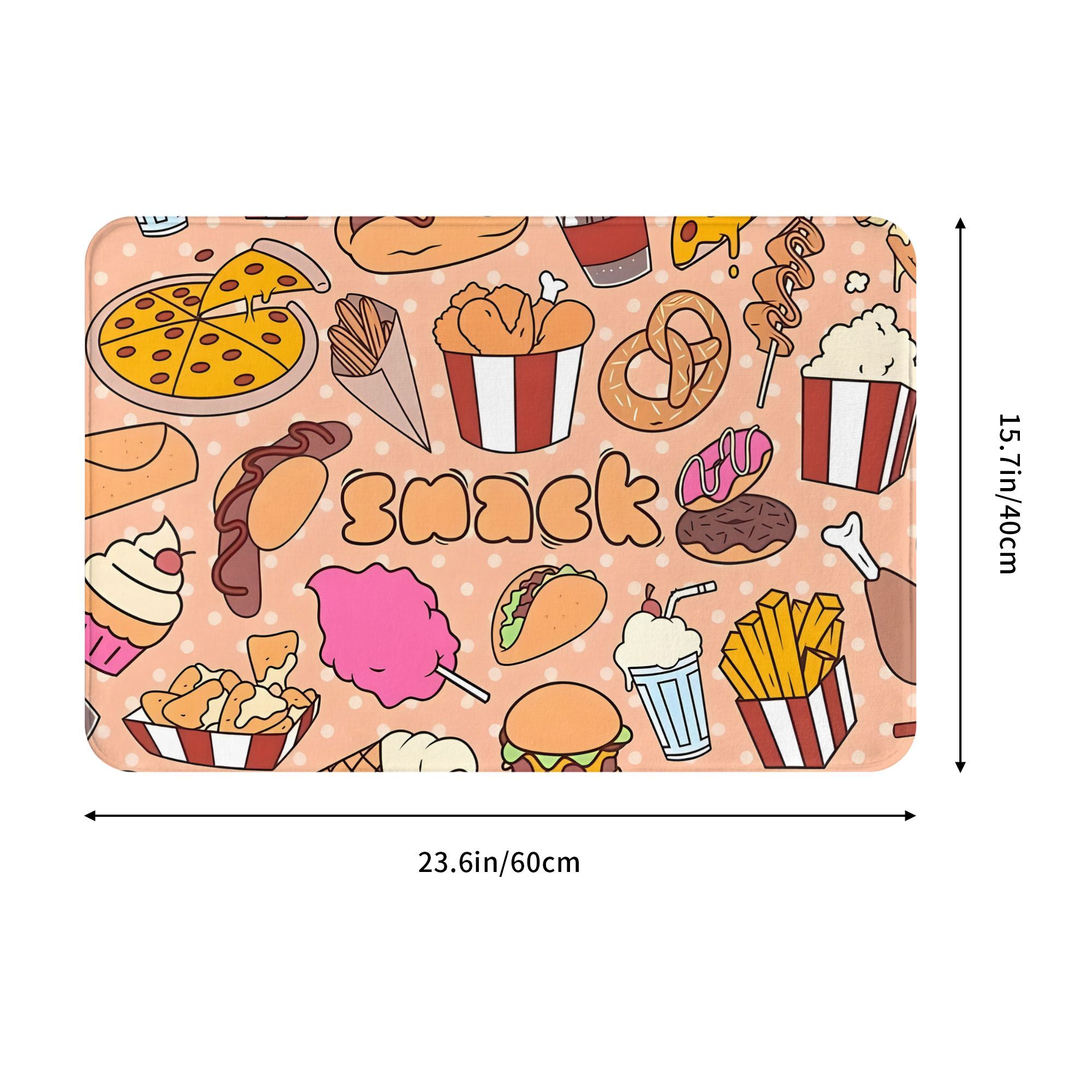 만화 스낵 식품 도어매트 카와이 피자 버거 감자튀김 프 - Food Snacks Background 리뷰 및 가격