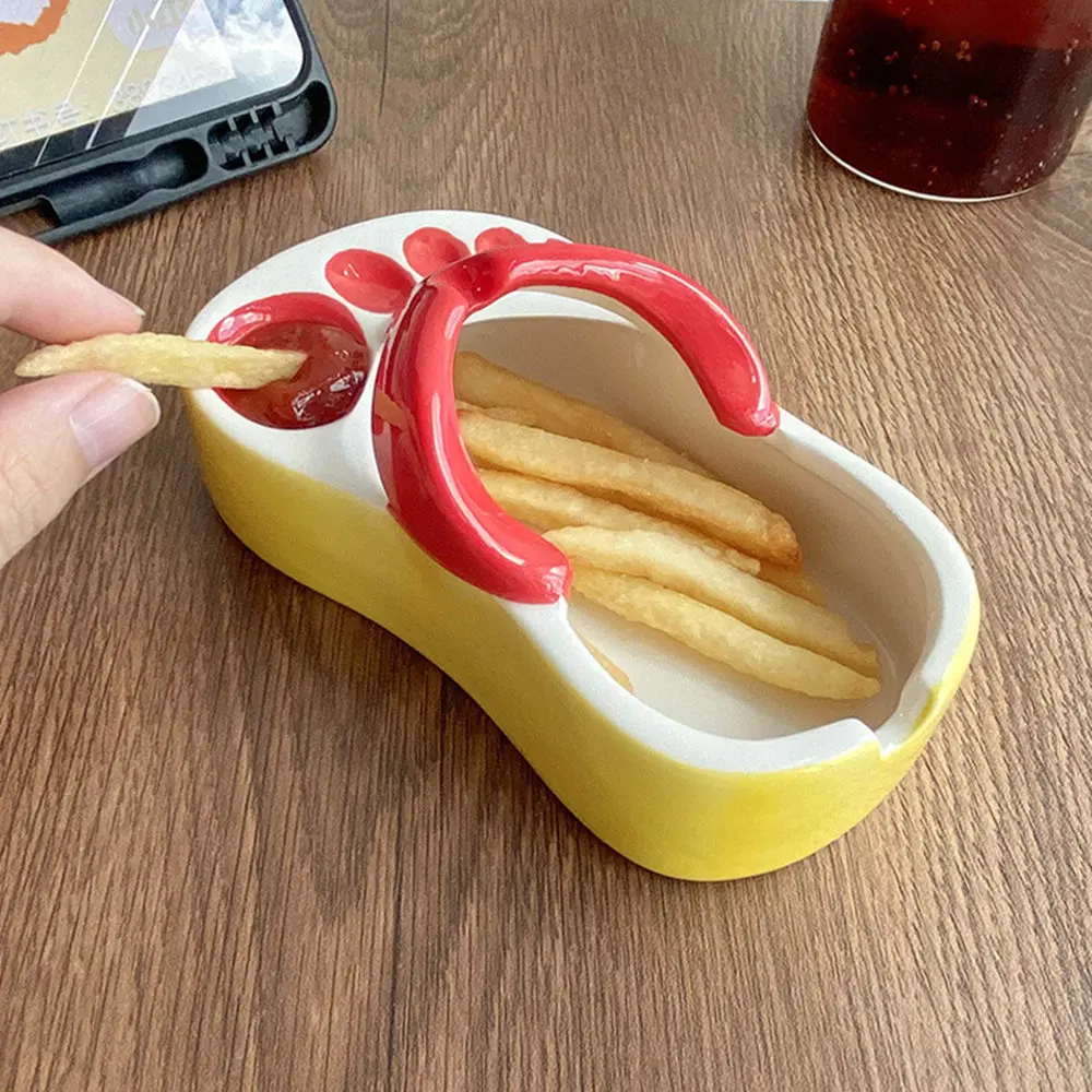 참신한 감자튀김 접시, 창의적이고 재미있는 슬리퍼 모양 - Food Snacks Restaurant 리뷰 및 가격
