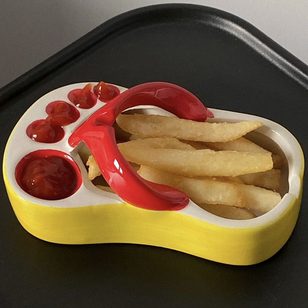 참신한 감자튀김 접시, 창의적이고 재미있는 슬리퍼 모양 - Food Snacks Restaurant 리뷰 및 가격