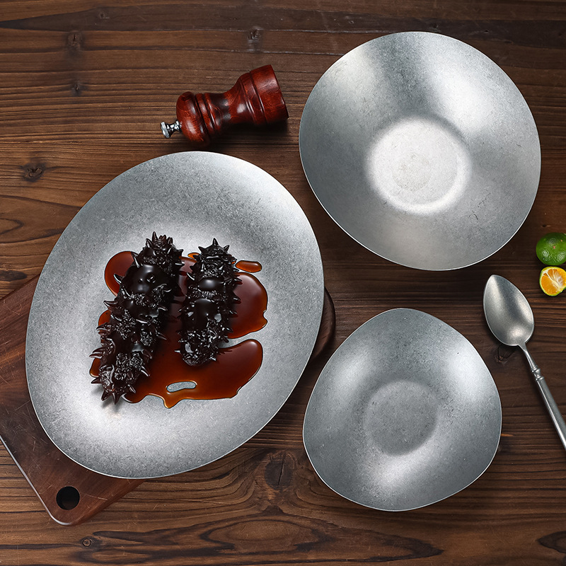 불규칙한 스테인레스 스틸 식사 접시 스낵 스파게티 바베 - Food Snacks Restaurant 리뷰 및 가격