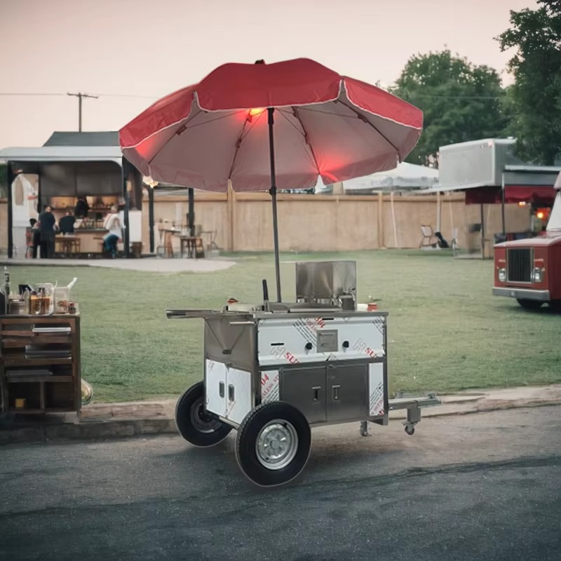 이동식 길거리 간식 카트, 견인 가능한 핫도그 카트,  - Street Food Snacks 리뷰 및 가격