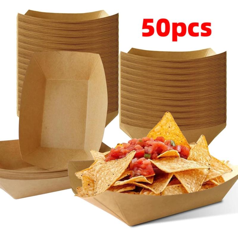 크라프트 보트 트레이 일회용 핫도그 보트 크라프트 종이 - Food Snacks Restaurant 리뷰 및 가격
