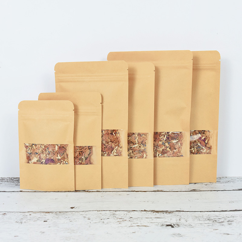 20/50pcs 크래프트 종이 지퍼 잠금 가방 창 음식 - Food Like Snacks 리뷰 및 가격