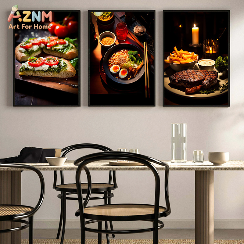 AZNM 고메 푸드 캔버스 포스터 프레임리스 벽 장식  - Food Snacks Restaurant 리뷰 및 가격
