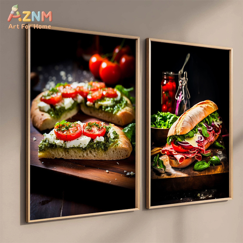 AZNM 고메 푸드 캔버스 포스터 프레임리스 벽 장식  - Food Snacks Restaurant 리뷰 및 가격