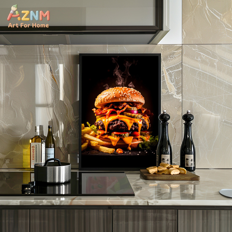 AZNM 고메 푸드 캔버스 포스터 프레임리스 벽 장식  - Food Snacks Restaurant 리뷰 및 가격