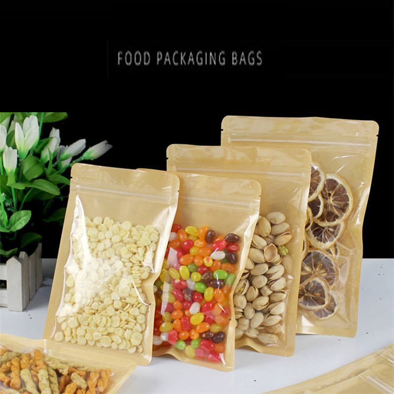 갈색 한쪽 투명 재밀봉 가능한 플라스틱 창 크래프트 종 - Food Like Snacks 리뷰 및 가격