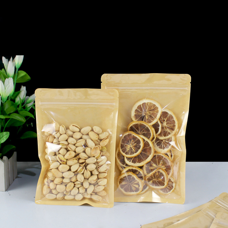 갈색 한쪽 투명 재밀봉 가능한 플라스틱 창 크래프트 종 - Food Like Snacks 리뷰 및 가격