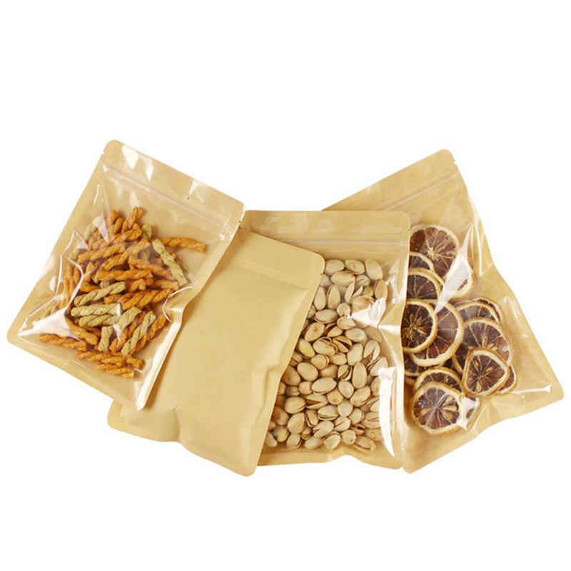 갈색 한쪽 투명 재밀봉 가능한 플라스틱 창 크래프트 종 - Food Like Snacks 리뷰 및 가격