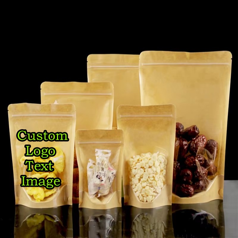 100개 투명 스탠드업 크라프트 종이 지퍼백 DIY 맞 - Food Like Snacks 리뷰 및 가격